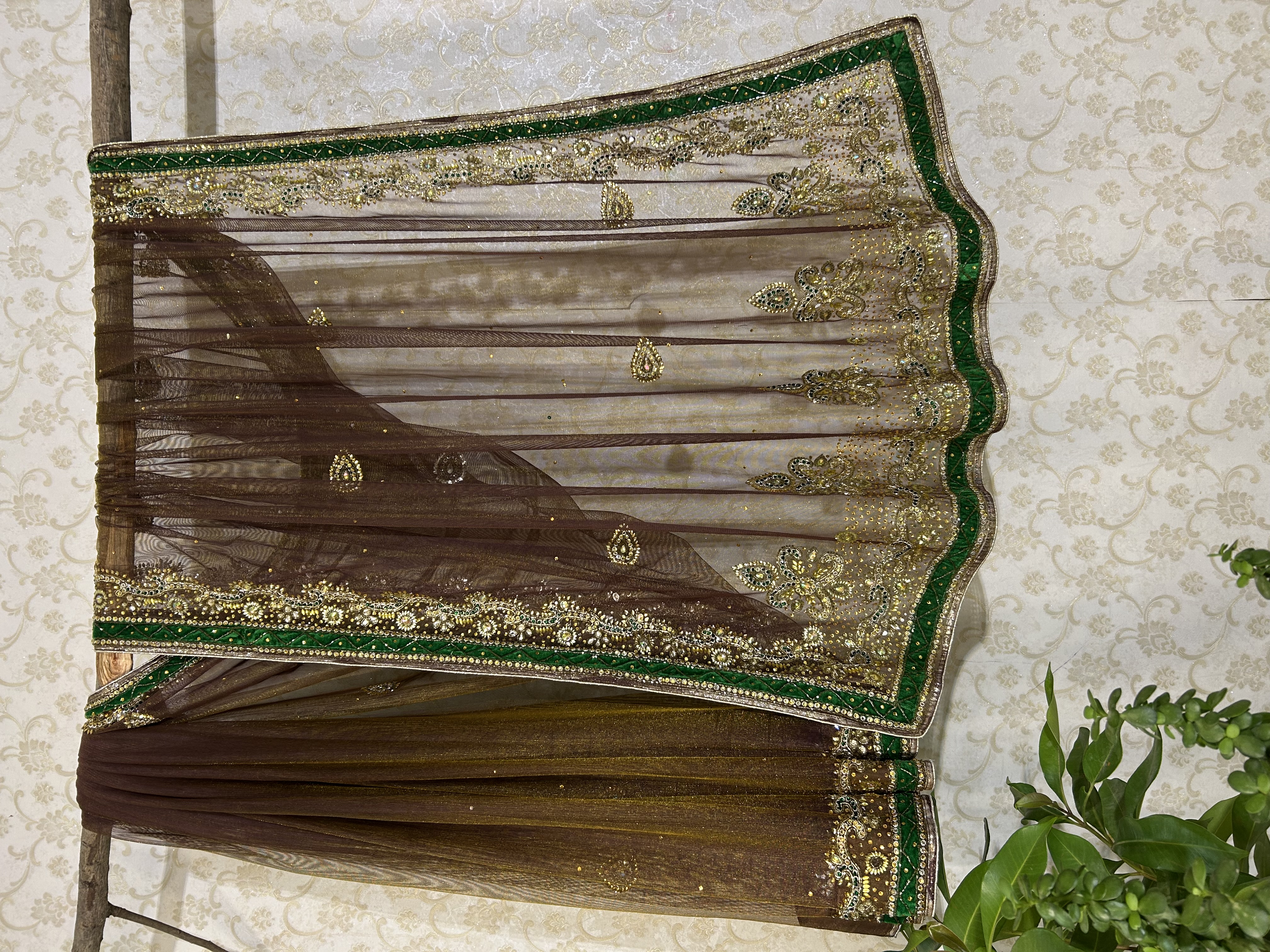 Dual tone with velvet border saree — image 1