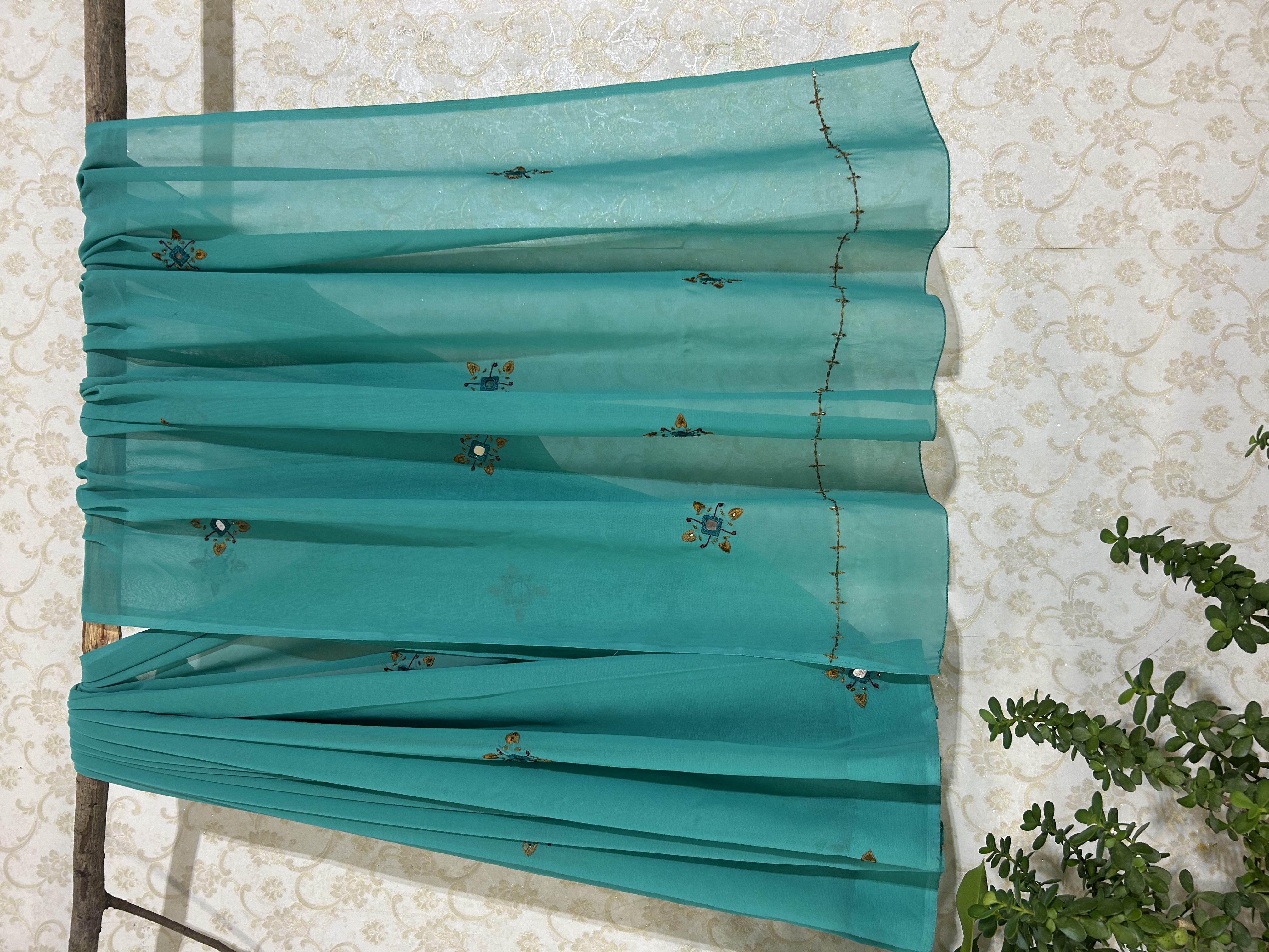 Teal Tara Saree — image 1