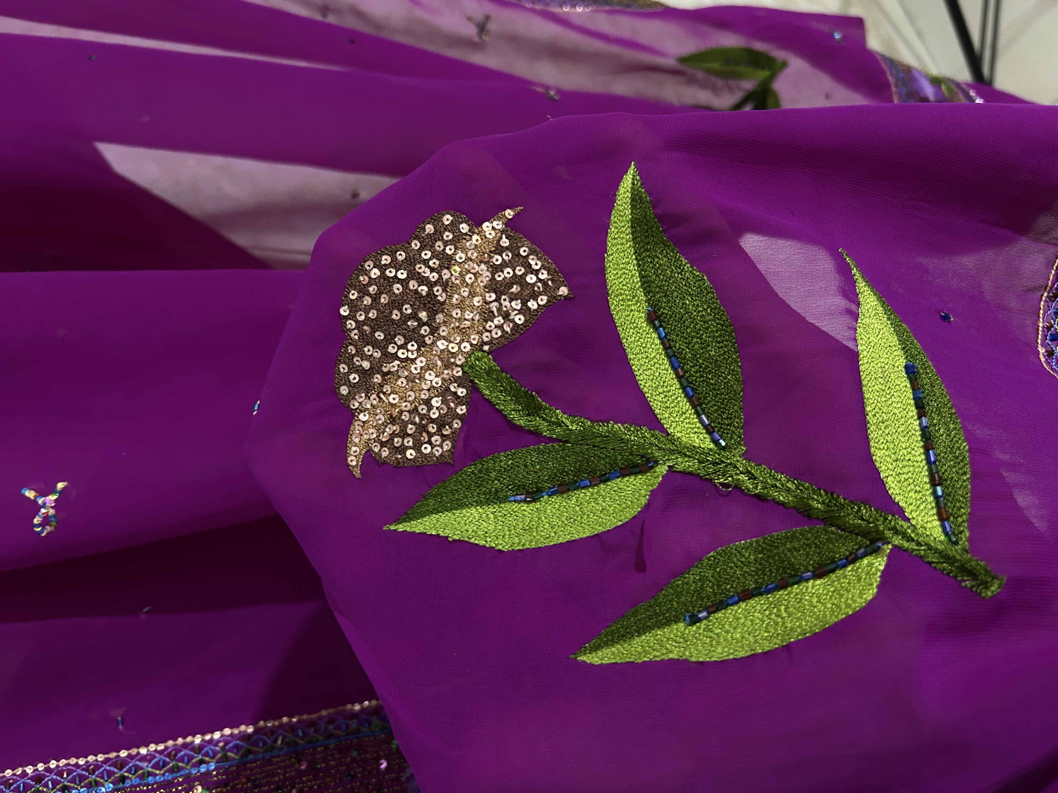 Plum bloom georgette saree — image 4