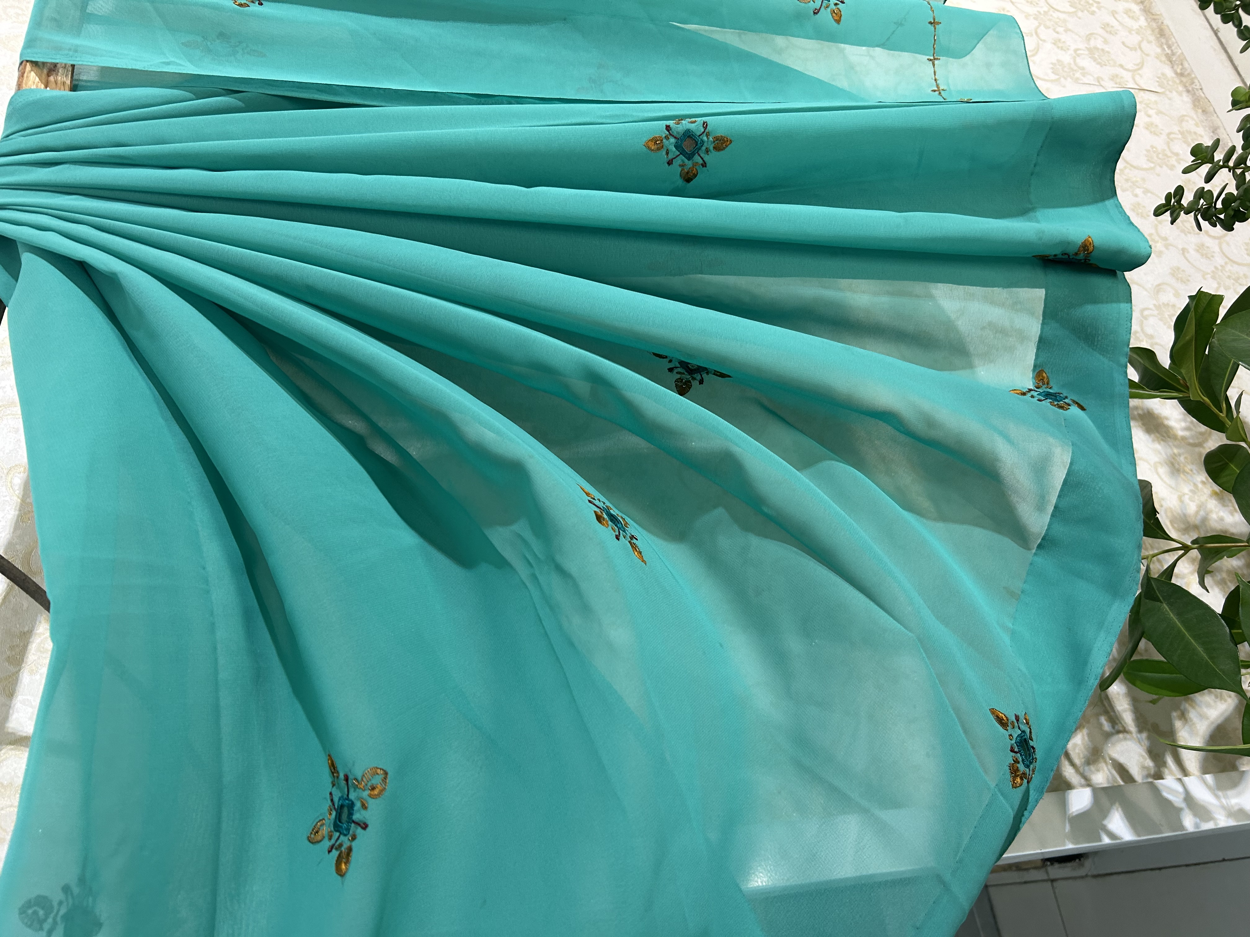 Teal Tara Saree — image 2