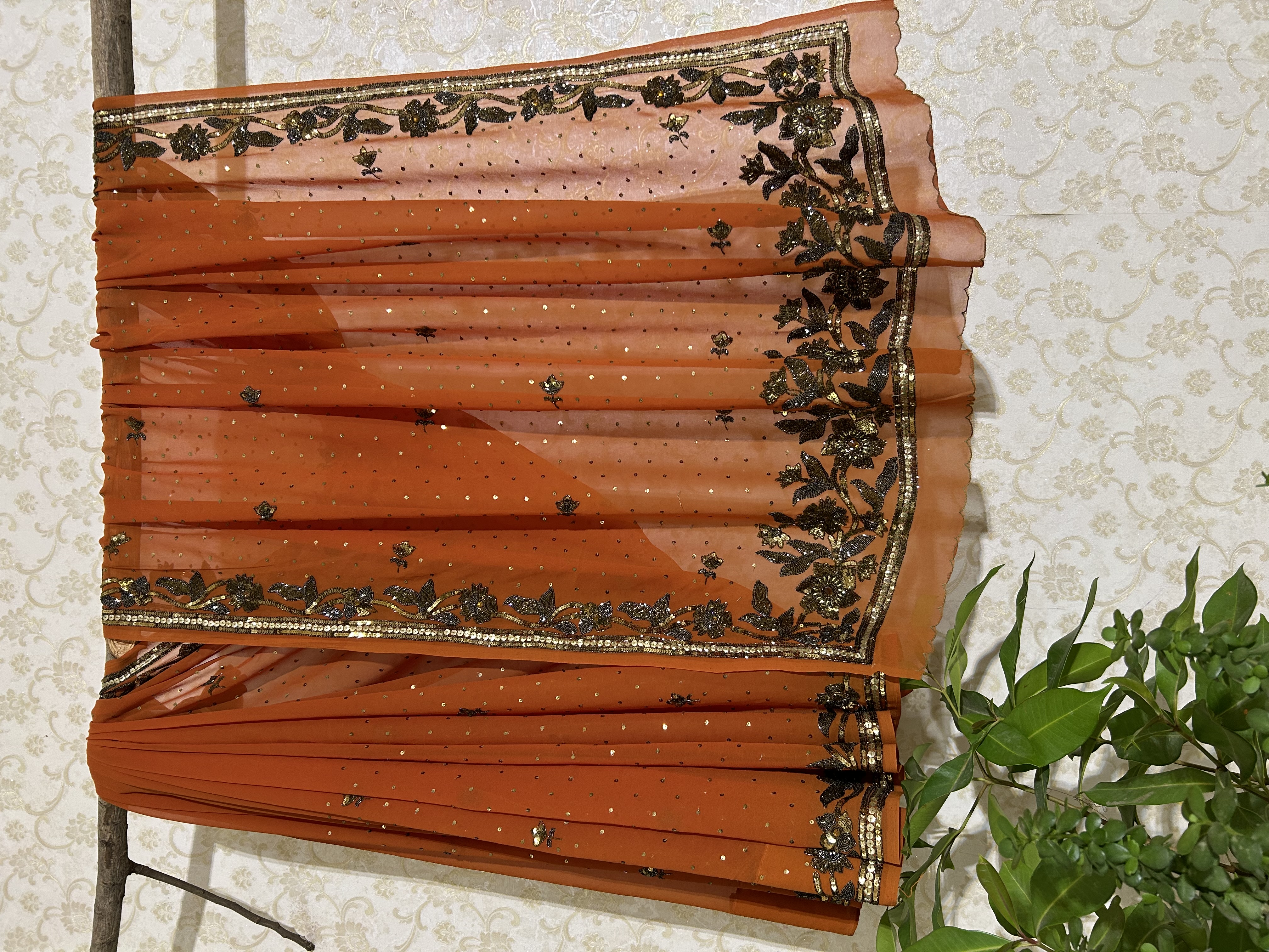 Burnt Sienna Bloom Saree — image 1