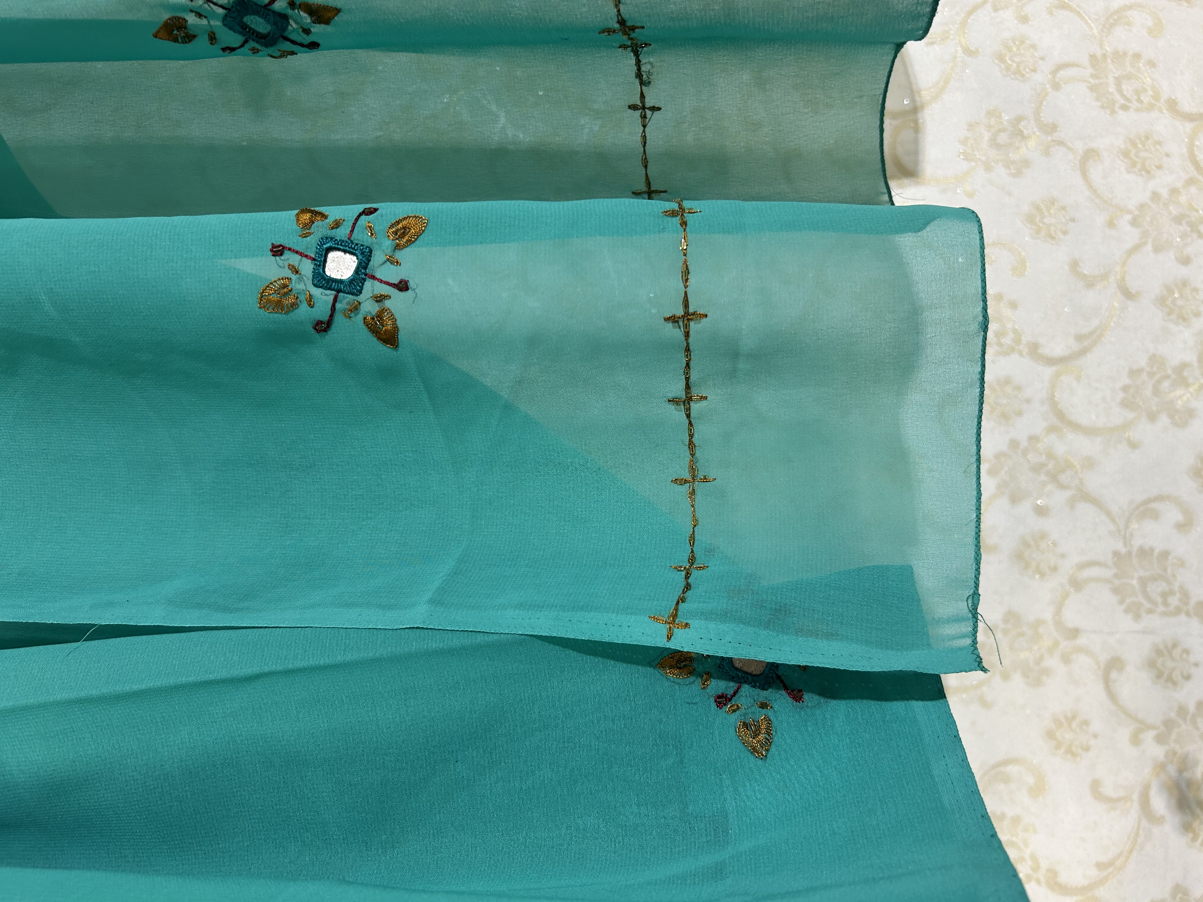 Teal Tara Saree — image 3