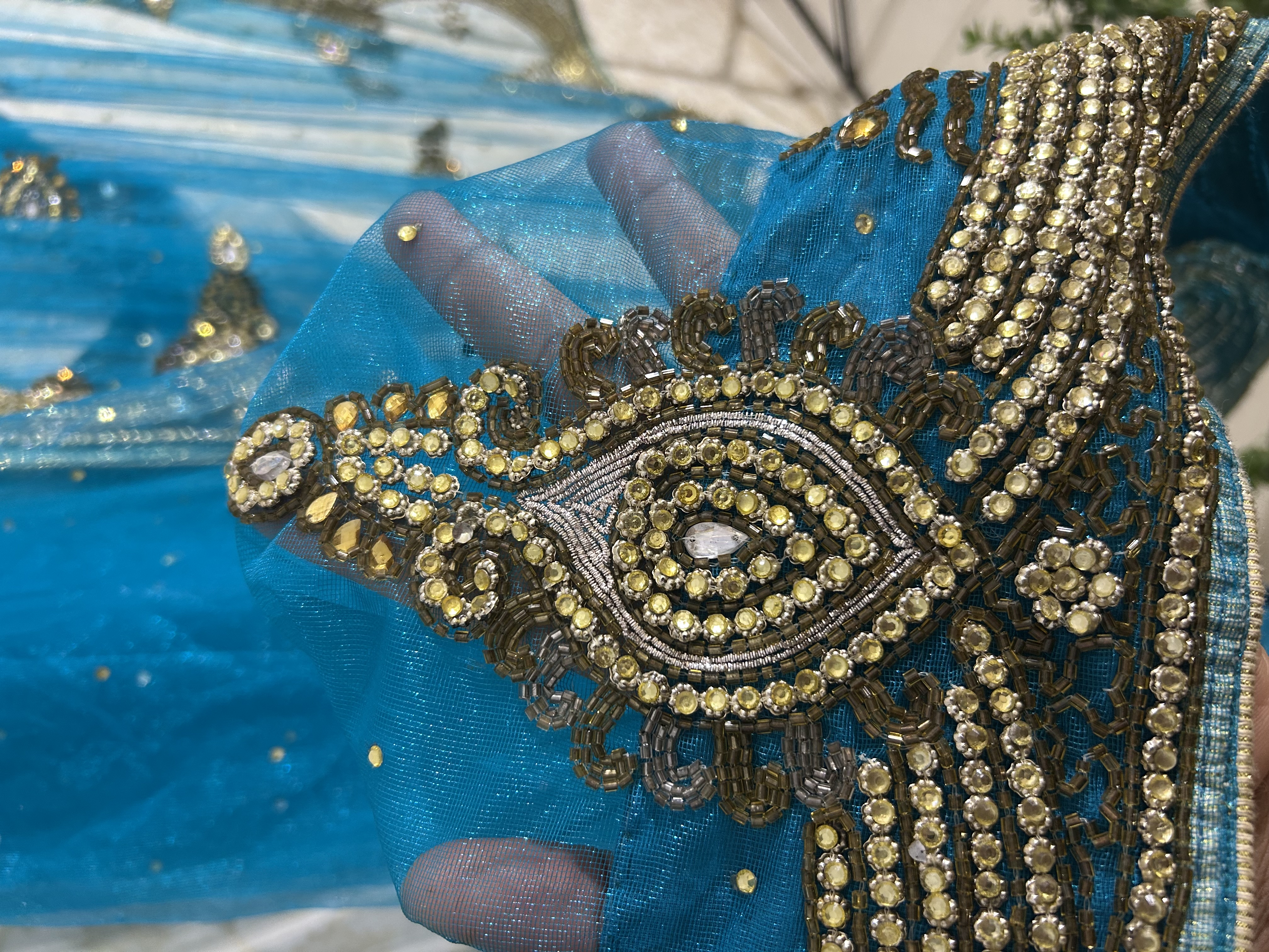 Neelanjali vintage net saree — image 3