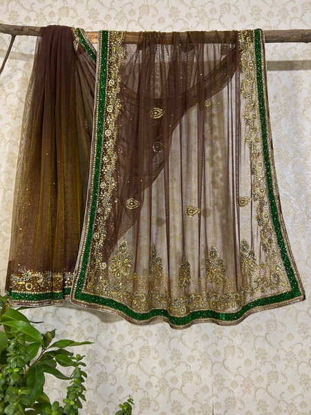 Dual tone with velvet border saree
