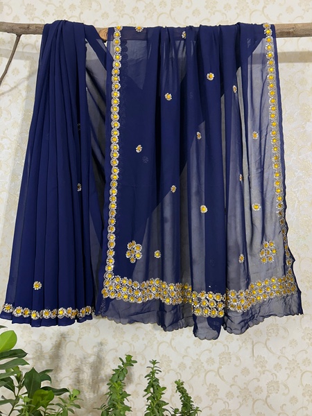 Neel Gul vintage saree