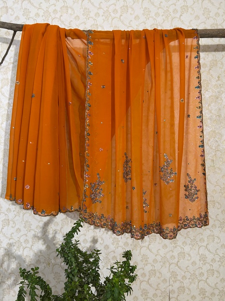 Marigold vintage saree
