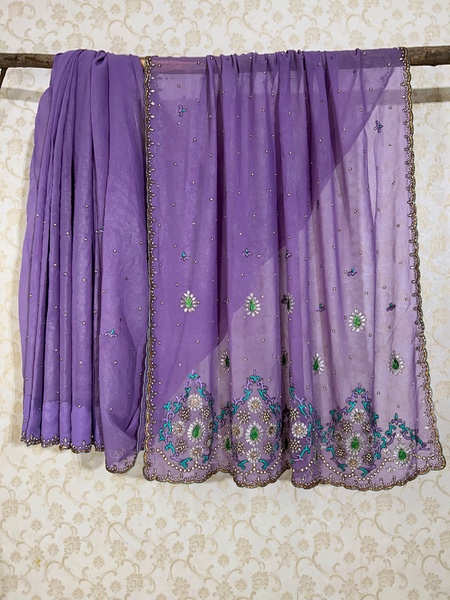 Shimmery lavender saree