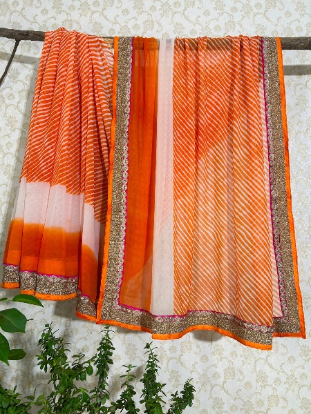 Leheriya chiffon saree