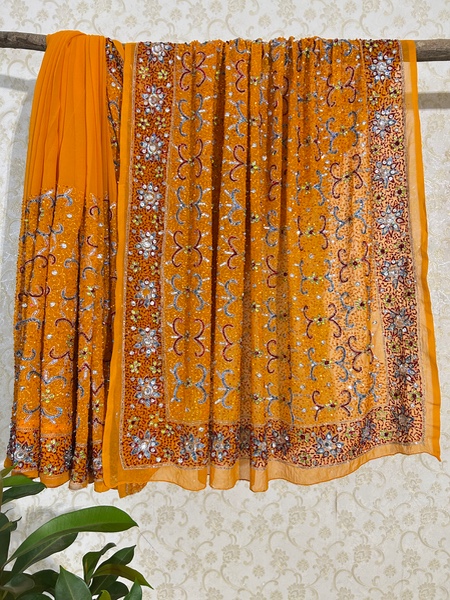 Narangi sitara vintage saree