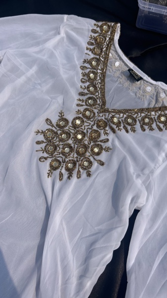 Y2k vintage straight kurti white 2