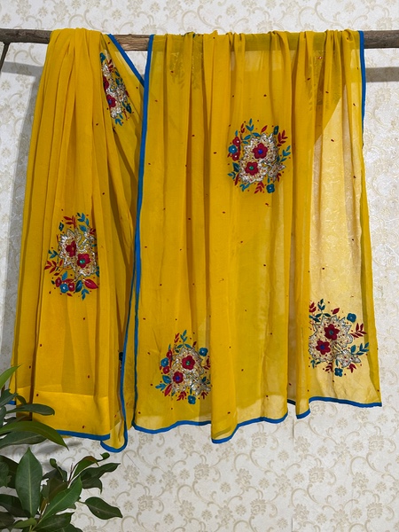 Neelambari georgette saree