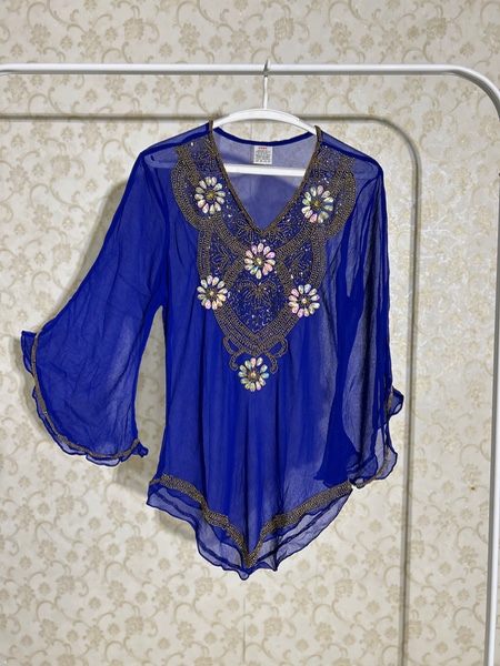 Zeenat Aman Kurti Royal blue
