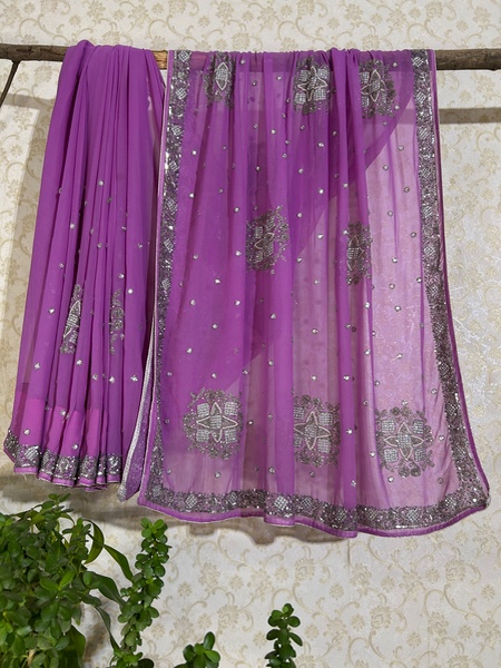Orchid Frost Vintage Saree