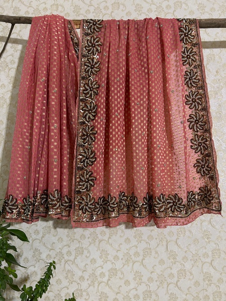 Rose stardust vintage saree