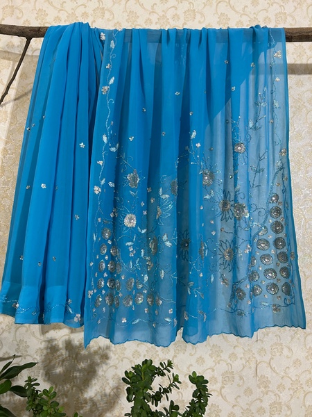 Aasmani phool vintage saree