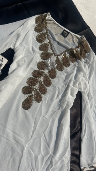 Y2k straight kurti with flared hands white 1