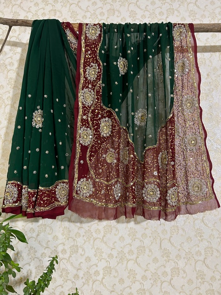 Ruby Emerald vintage saree
