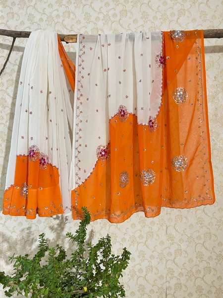 Usha dual colour saree