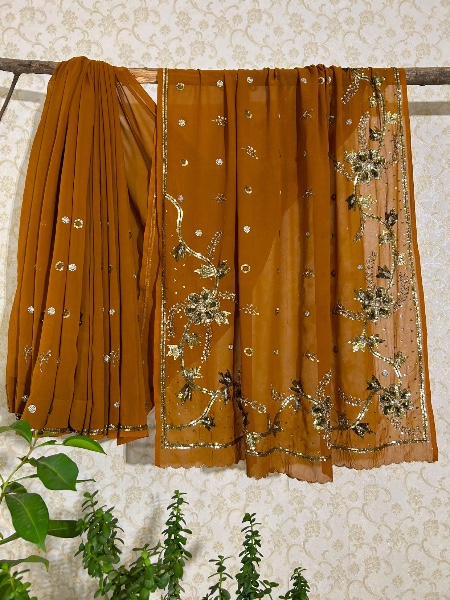 Antique mustard saree