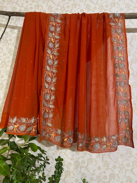Sunset spark saree