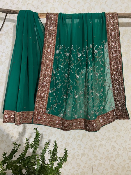 Nayantara zardosi saree