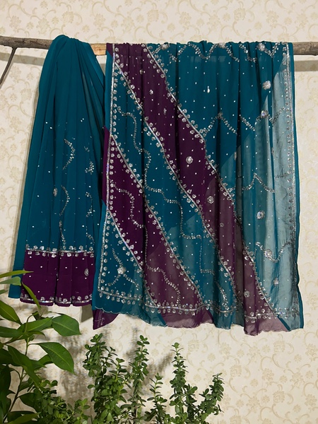 Berry dual colour saree