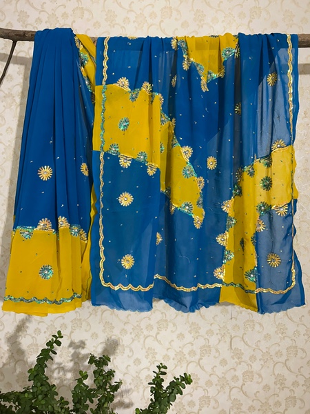 Neeli peela vintage saree