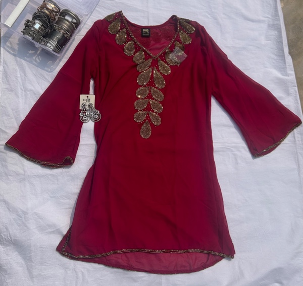 Y2k vintage straight kurti pink