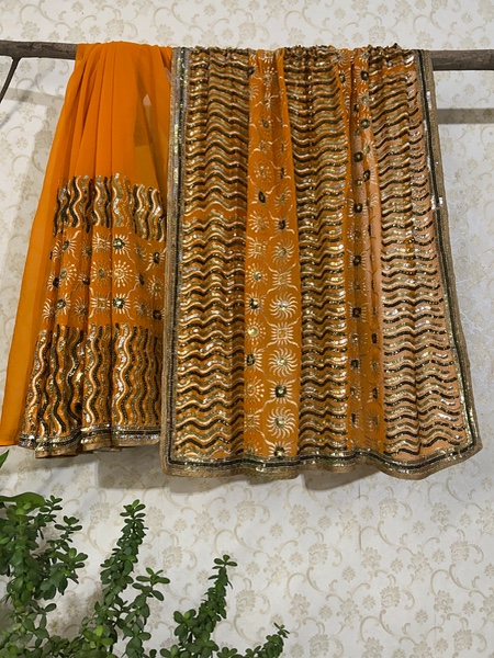 Sunehri Kesar Saree