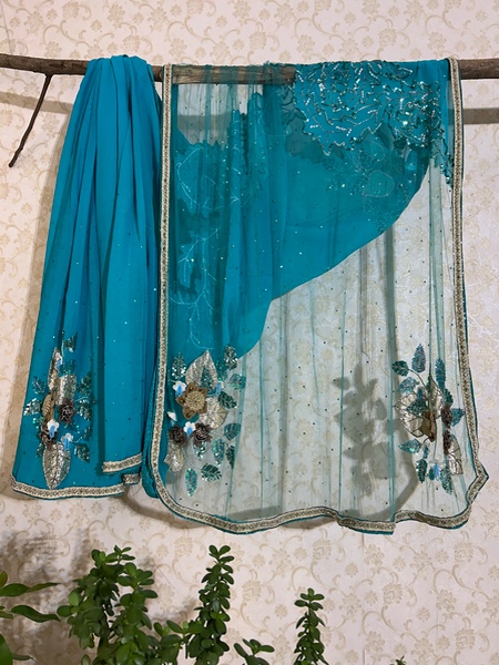 Ocean Bloom saree