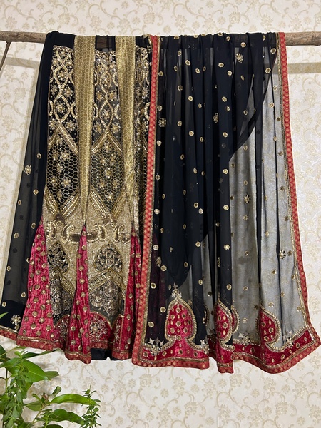 Black lehenga saree