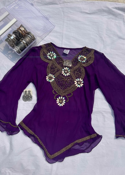 Zeenat Aman Violet kurti