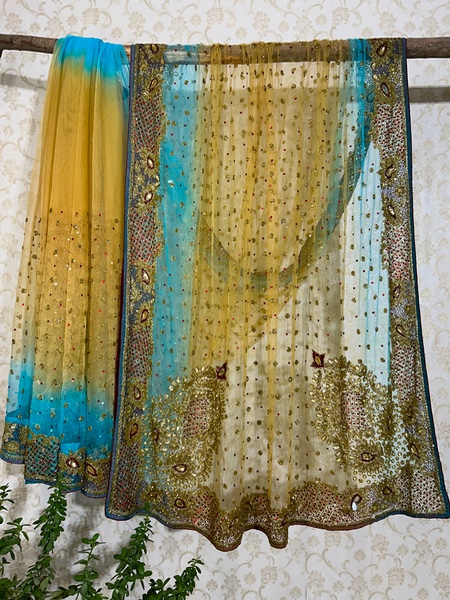 Ombre net saree