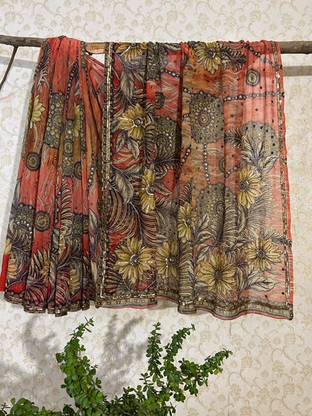Phoolon wali printed beaded saree