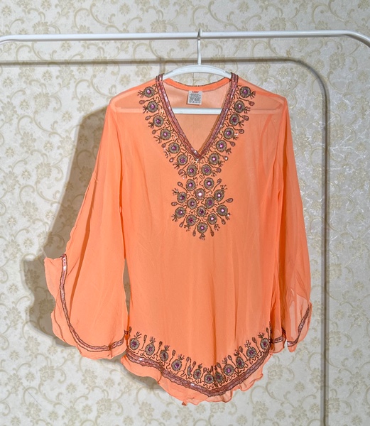 Zeenat Aman Kurti Peach 2