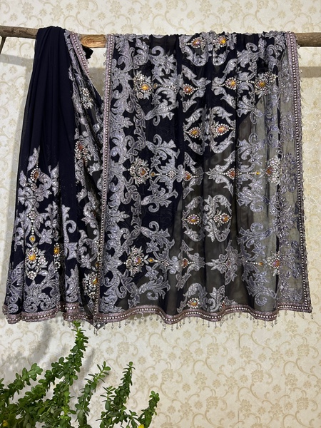Midnight Maharani vintage saree