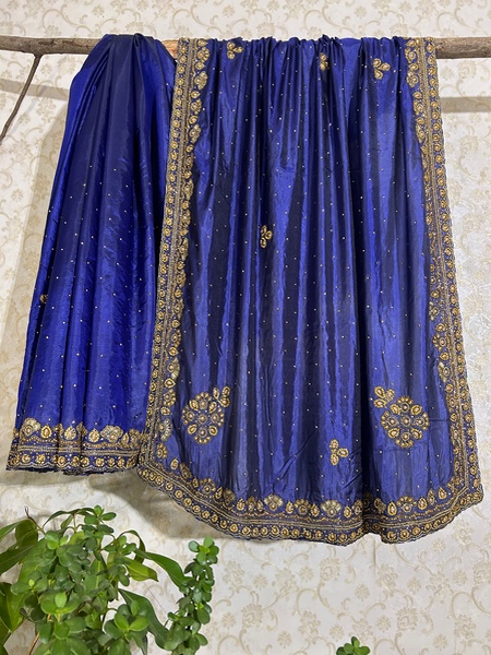 Royal Cobalt Blue Vintage Saree