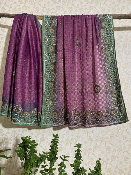 Amethyst Peacock Royale Saree